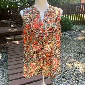 Sleeveless multi fall colored blouse